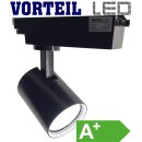 3 Phasen LED Strahler 30W f&uuml;r Stromschienen (A+) schwarz, 3000 Lumen