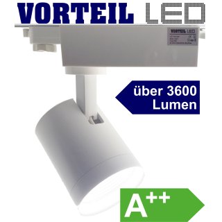 3 Phasen LED Strahler 30W für Stromschienen (A++) weiß, 3600 Lumen