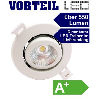 5 Watt LED Einbau-Strahler (A+) weiß, 550 Lumen, dimmbar