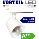 3 Phasen LED Strahler 40W f&uuml;r Stromschienen (A++) wei&szlig;, 4400 Lumen