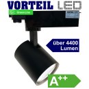 3 Phasen LED Strahler 40W f&uuml;r Stromschienen (A++) schwarz, 4400 Lumen