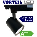 3 Phasen LED Strahler 40W f&uuml;r Stromschienen (A++) schwarz, (110lm\W)