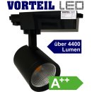 3 Phasen LED Strahler 40W f&uuml;r Stromschienen (A++) schwarz, (110lm\W)