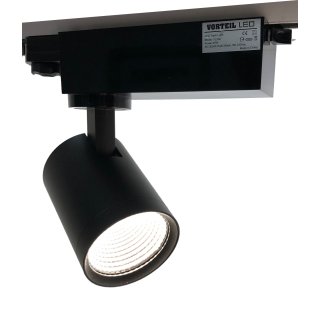 3 Phasen LED Strahler 20W für Stromschienen (A++) schwarz, (120lm\W) 3000k 38° Grad