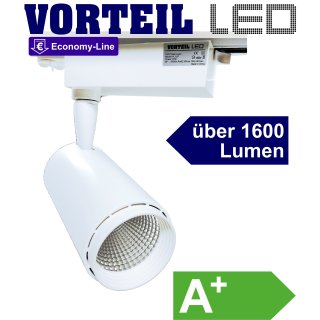 3 Phasen LED Strahler 20W für Stromschienen (A+) weiß, 1600 Lumen