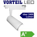 3 Phasen LED Strahler 30W f&uuml;r Stromschienen (A+) wei&szlig;, 2400 Lumen