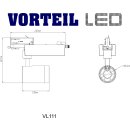 3-Phasen LED Strahler 10W für Stromschienen (A) weiß, 1000 Lumen