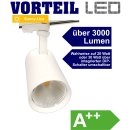 3 Phasen LED Strahler 20-30W f&uuml;r Stromschienen (A++) wei&szlig;, 3000 Lumen