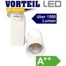 3 Phasen LED Strahler 15W f&uuml;r Stromschienen (A++) wei&szlig;, 1500 Lumen