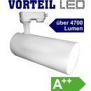 3 Phasen LED Strahler 35W f&uuml;r Stromschienen (A++) wei&szlig;, 4725 Lumen