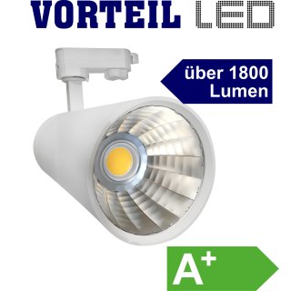 3 Phasen LED Strahler 35W für Stromschienen (A++) weiß, (135 lm/W)