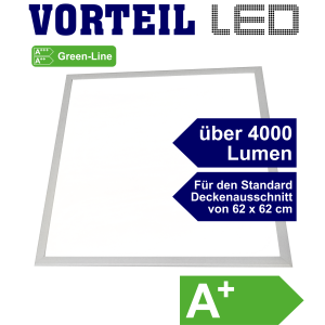 40 W LED Panel 62x62cm mit 4.100 Lumen, Lichtfarbe wählbar 5000k
