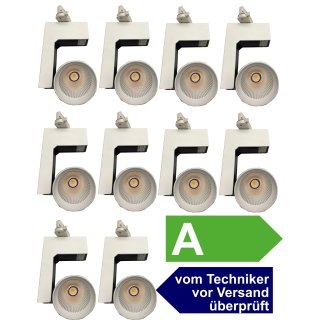 10 Stück 3-Phasen LED Strahler 20W für Stromschienen weiß -gebraucht
